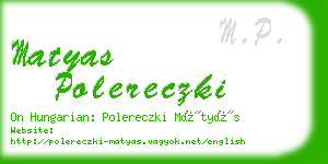 matyas polereczki business card